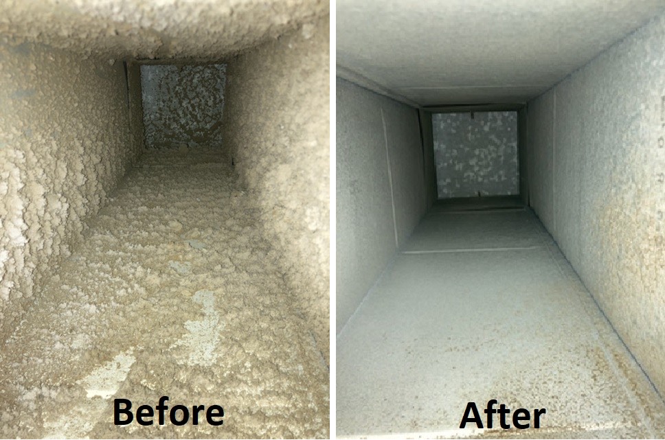 AC Duct Cleaning Before and After