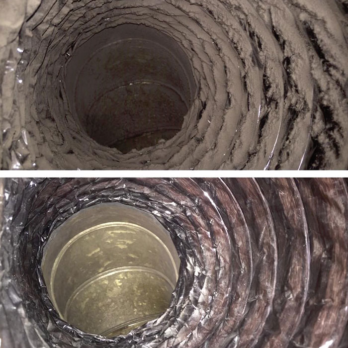 Dryer Duct Cleaning Before and After